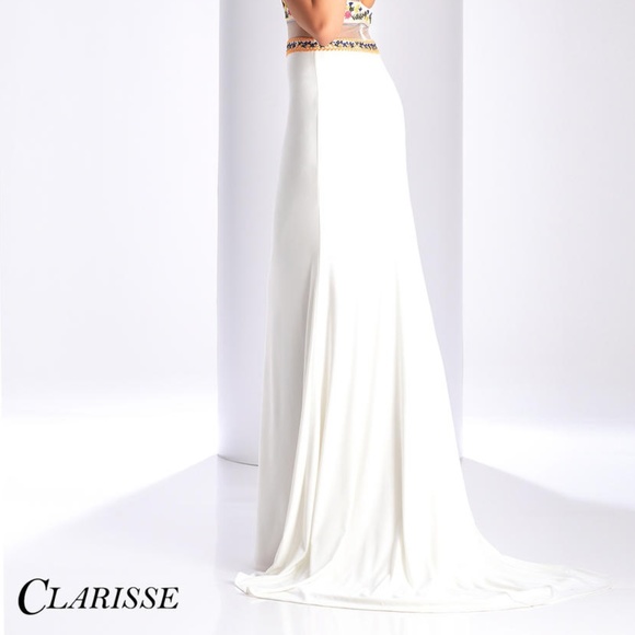 AuthenticNEW Clarisse 3055 Ivory/Multi Prom Gown - Picture 7 of 8